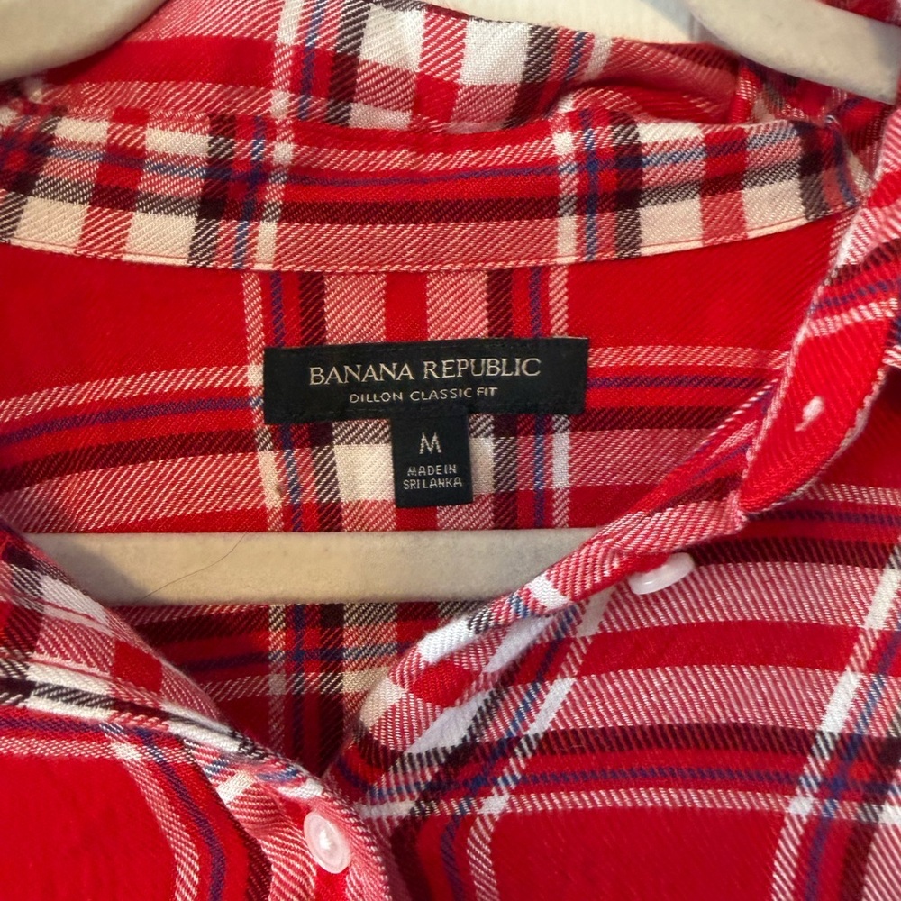 Banana Republic Red Plaid Shirt - Picture 2 of 6